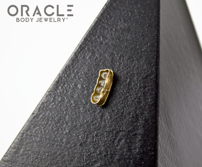 14k Channel Set Diamond Threadless Gold End