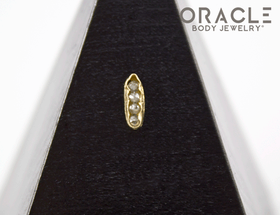 14k Channel Set Diamond Threadless Gold End