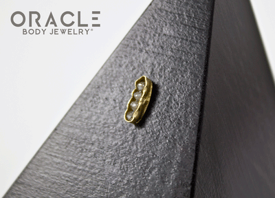 14k Channel Set Diamond Threadless Gold End
