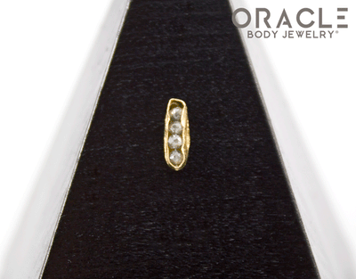 14k Channel Set Diamond Threadless Gold End