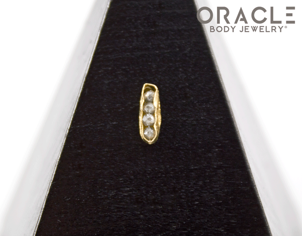 14k Channel Set Diamond Threadless Gold End