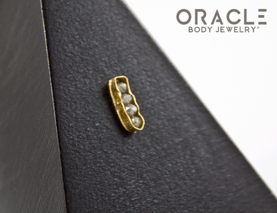 14k Channel Set Diamond Threadless Gold End