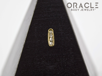 14k Channel Set Diamond Threadless Gold End