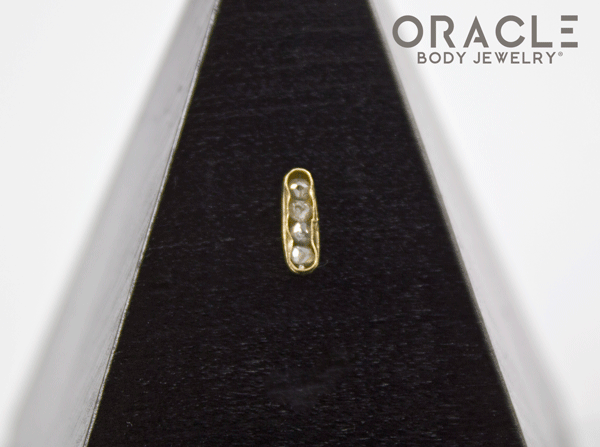 14k Channel Set Diamond Threadless Gold End