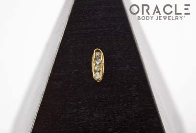 14k Channel Set Diamond Threadless Gold End
