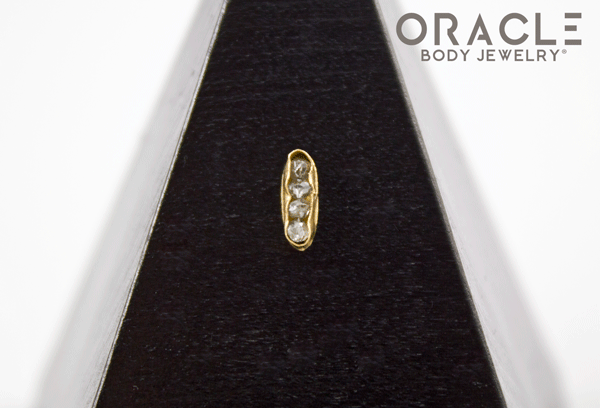 14k Channel Set Diamond Threadless Gold End