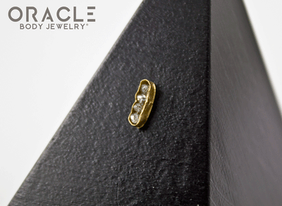 14k Channel Set Diamond Threadless Gold End