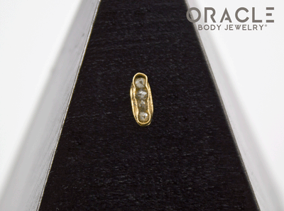 14k Channel Set Diamond Threadless Gold End