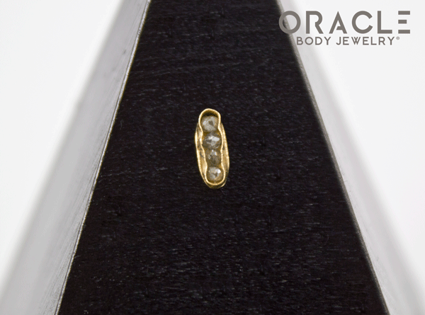 14k Channel Set Diamond Threadless Gold End