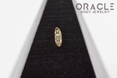 14k Channel Set Diamond Threadless Gold End