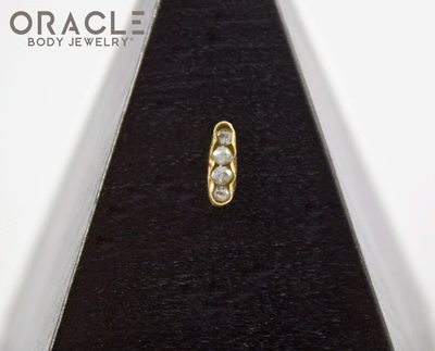 14k Channel Set Diamond Threadless Gold End