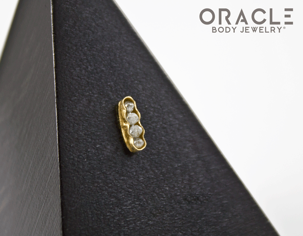 14k Channel Set Diamond Threadless Gold End