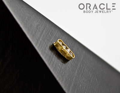 14k Channel Set Diamond Threadless Gold End