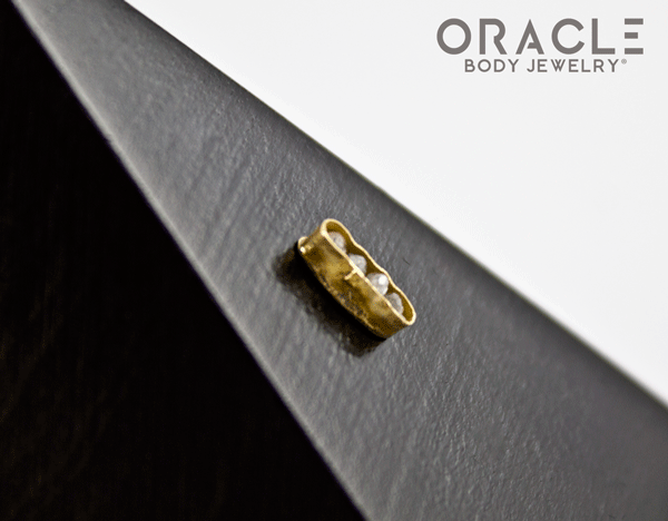 14k Channel Set Diamond Threadless Gold End