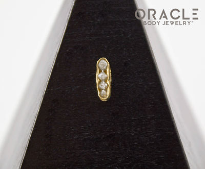 14k Channel Set Diamond Threadless Gold End