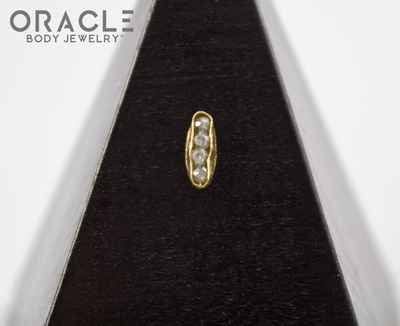 14k Channel Set Diamond Threadless Gold End