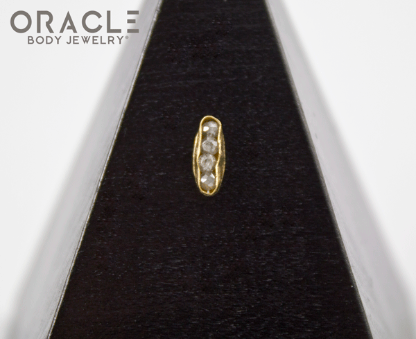 14k Channel Set Diamond Threadless Gold End