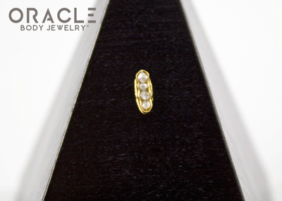 14k Channel Set Diamond Threadless Gold End