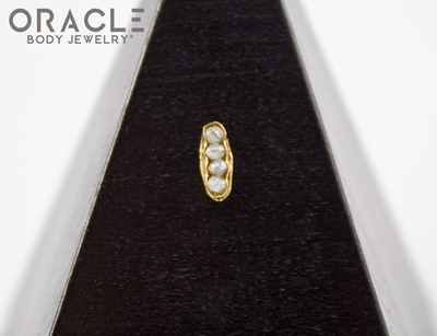14k Channel Set Diamond Threadless Gold End