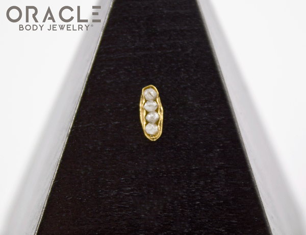 14k Channel Set Diamond Threadless Gold End