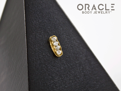 14k Channel Set Diamond Threadless Gold End