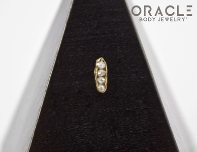 14k Channel Set Diamond Threadless Gold End