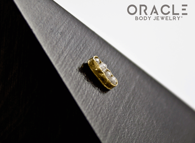 14k Channel Set Diamond Threadless Gold End