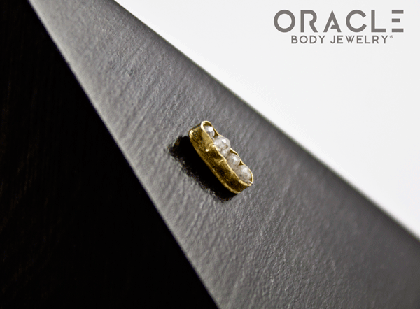 14k Channel Set Diamond Threadless Gold End
