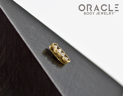 14k Channel Set Diamond Threadless Gold End
