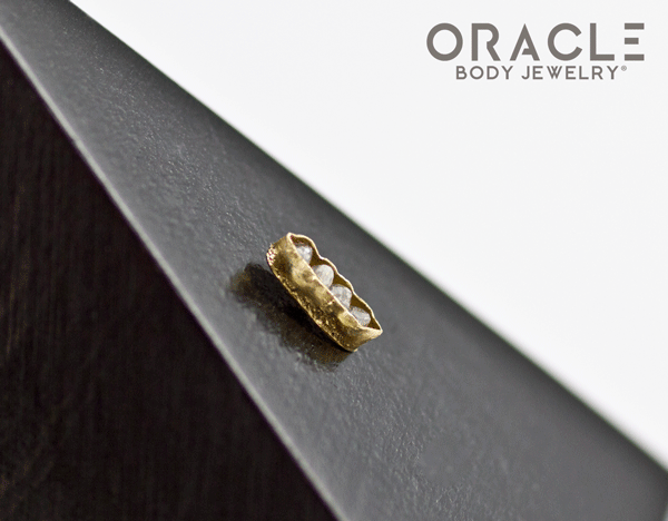 14k Channel Set Diamond Threadless Gold End