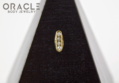 14k Channel Set Diamond Threadless Gold End