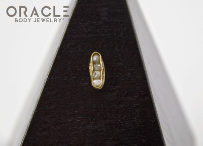 14k Channel Set Diamond Threadless Gold End