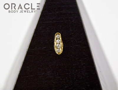 14k Channel Set Diamond Threadless Gold End