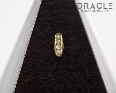 14k Channel Set Diamond Threadless Gold End
