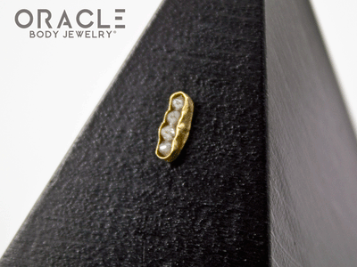 14k Channel Set Diamond Threadless Gold End