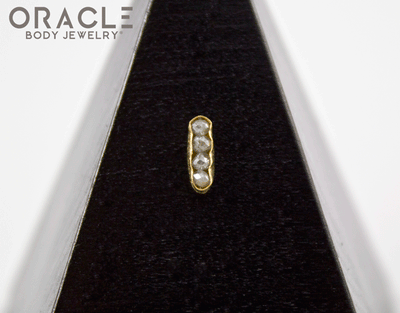 14k Channel Set Diamond Threadless Gold End