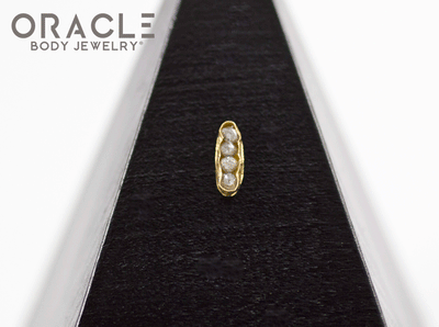 14k Channel Set Diamond Threadless Gold End