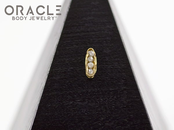 14k Channel Set Diamond Threadless Gold End