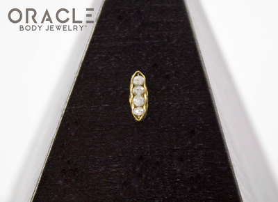 14k Channel Set Diamond Threadless Gold End