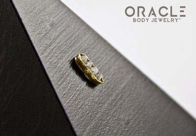 14k Channel Set Diamond Threadless Gold End