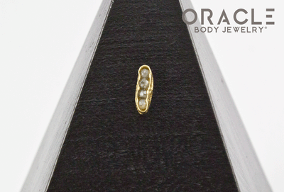 14k Channel Set Diamond Threadless Gold End