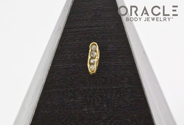 14k Channel Set Diamond Threadless Gold End