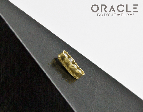 14k Channel Set Diamond Threadless Gold End