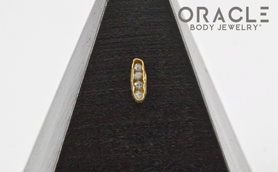 14k Channel Set Diamond Threadless Gold End