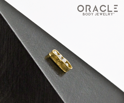 14k Channel Set Diamond Threadless Gold End