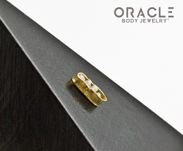 14k Channel Set Diamond Threadless Gold End