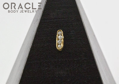 14k Channel Set Diamond Threadless Gold End