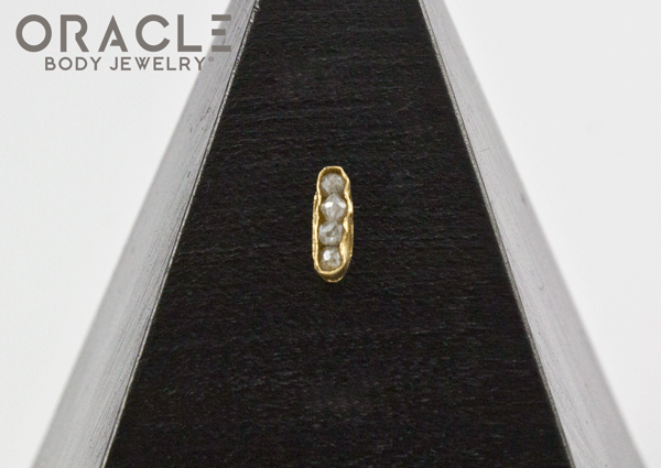 14k Channel Set Diamond Threadless Gold End