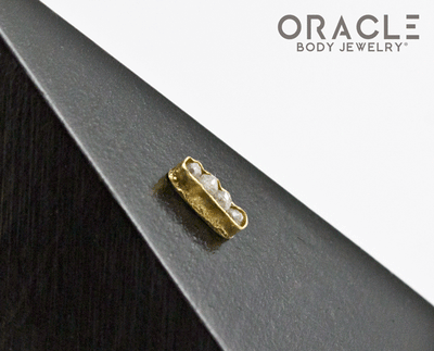 14k Channel Set Diamond Threadless Gold End
