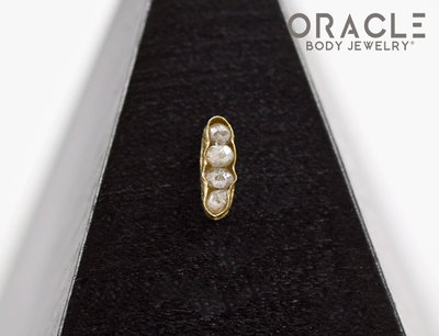 14k Large Channel Set Diamond Threadless Gold End